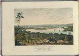 Artist: b'Lycett, Joseph.' | Title: b'Distant view of Sydney, from the light house of South Head, New South Wales.' | Date: 1825 | Technique: b'aquatint, etching, hand-coloured'