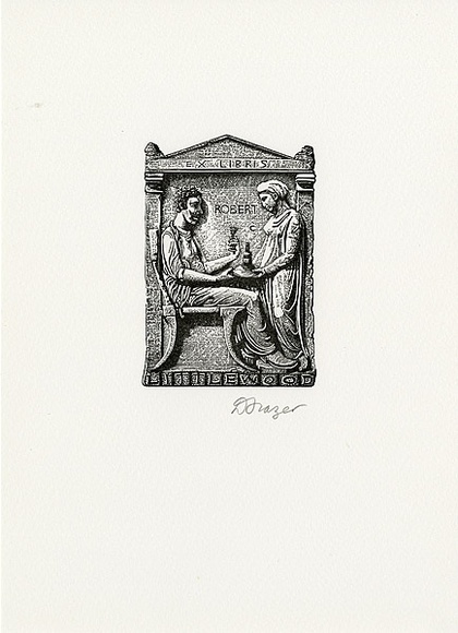 Artist: b'Frazer, David.' | Title: b'Robert C. Littlewood (the wine bar)' | Date: c.2001 | Technique: b'wood-engraving, printed in black in, from one block' Artist: b'Frazer, David.' | Title: b'Robert C. Littlewood (the wine bar)' | Date: c.2001 | Technique: b'wood-engraving, printed in black in, from one block'