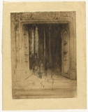 Artist: b'Traill, Jessie.' | Title: b'Le portail, St. Maclou [the portal, St. Maclou]' | Date: 1927 | Technique: b'etching and drypoint, printed in black ink with plate-tone, from one plate; charcoal additions'