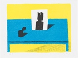 Artist: b'Hickey, Dale.' | Title: b'Still life' | Date: 1996, February | Technique: b'lithograph, printed in colour, from three stones (black, yellow and blue)'