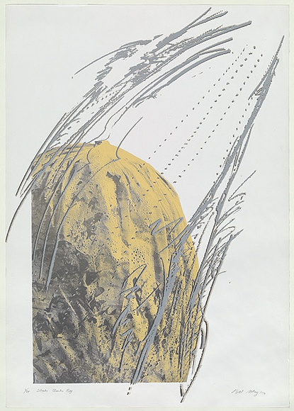 Artist: b'MEYER, Bill' | Title: b'Strata quarter bag (Sukkos)' | Date: 1986 | Technique: b'photo-screenprint, printed in colour, from four stencils' | Copyright: b'\xc2\xa9 Bill Meyer' Artist: b'MEYER, Bill' | Title: b'Strata quarter bag (Sukkos)' | Date: 1986 | Technique: b'photo-screenprint, printed in colour, from four stencils' | Copyright: b'\xc2\xa9 Bill Meyer'