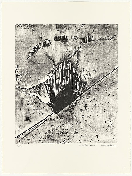 Artist: b'WILLIAMS, Fred' | Title: b'Lal-Lal Falls' | Date: 1977-78 | Technique: b'lithograph, printed in black ink, from one zinc plate' | Copyright: b'\xc2\xa9 Fred Williams Estate' Artist: b'WILLIAMS, Fred' | Title: b'Lal-Lal Falls' | Date: 1977-78 | Technique: b'lithograph, printed in black ink, from one zinc plate' | Copyright: b'\xc2\xa9 Fred Williams Estate'