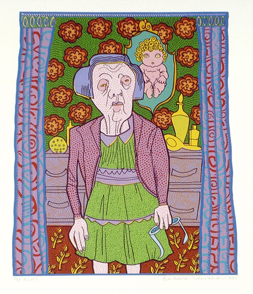 Artist: b'HANRAHAN, Barbara' | Title: b'Reece' | Date: 1982 | Technique: b'screenprint, printed in colour, from 13 stencils' Artist: b'HANRAHAN, Barbara' | Title: b'Reece' | Date: 1982 | Technique: b'screenprint, printed in colour, from 13 stencils'