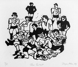 Artist: Allen, Joyce. | Title: Close contact. | Date: 1989 | Technique: linocut, printed in black ink, from one block