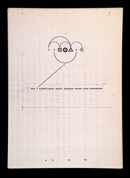 Artist: b'SELENITSCH, Alex' | Title: b'The 7 Traditional Magic Squares...' | Date: 1978 | Technique: b'offset lithograph, printed in black ink, from one paper-plate' Artist: b'SELENITSCH, Alex' | Title: b'The 7 Traditional Magic Squares...' | Date: 1978 | Technique: b'offset lithograph, printed in black ink, from one paper-plate'