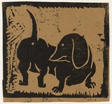 Artist: Bell, George.. | Title: (Dachshund). | Technique: linocut, printed in black ink, from one block