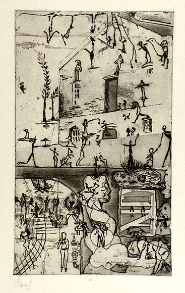 Artist: b'Shearer, Mitzi.' | Title: b'The front of the house and workshop' | Technique: b'etching, aquatint, drypoint printed in black ink with plate-tone, from one plate'