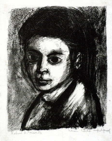 Artist: b'Grieve, Robert.' | Title: b'Indian child' | Date: 1954 | Technique: b'lithograph, printed in black ink, from one stone' Artist: b'Grieve, Robert.' | Title: b'Indian child' | Date: 1954 | Technique: b'lithograph, printed in black ink, from one stone'