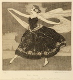 Artist: FEINT, Adrian | Title: Scarf dance. | Date: 1924 | Technique: etching, printed in black ink, from one plate | Copyright: Courtesy the Estate of Adrian Feint