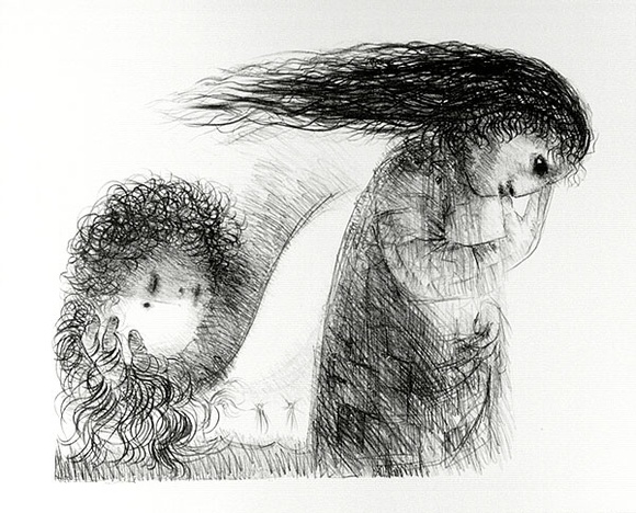 Artist: b'BOYD, Arthur' | Title: b'St Francis when young turning aside.' | Date: (1965) | Technique: b'lithograph, printed in black ink, from one plate' | Copyright: b'Reproduced with permission of Bundanon Trust' Artist: b'BOYD, Arthur' | Title: b'St Francis when young turning aside.' | Date: (1965) | Technique: b'lithograph, printed in black ink, from one plate' | Copyright: b'Reproduced with permission of Bundanon Trust'
