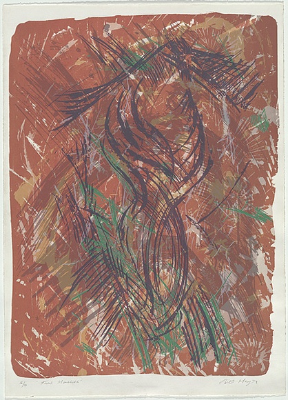 Artist: b'MEYER, Bill' | Title: b'Forest monolith' | Date: 1990 | Technique: b'screenprint, printed in seven colours, from multiple screens' | Copyright: b'\xc2\xa9 Bill Meyer' Artist: b'MEYER, Bill' | Title: b'Forest monolith' | Date: 1990 | Technique: b'screenprint, printed in seven colours, from multiple screens' | Copyright: b'\xc2\xa9 Bill Meyer'