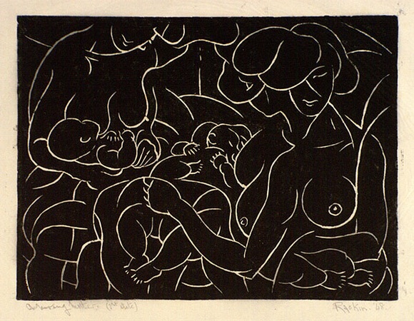 Artist: b'Hawkins, Weaver.' | Title: b'A nursing mother' | Date: 1948 | Technique: b'linocut, printed in black ink, from one block' | Copyright: b'The Estate of H.F Weaver Hawkins' Artist: b'Hawkins, Weaver.' | Title: b'A nursing mother' | Date: 1948 | Technique: b'linocut, printed in black ink, from one block' | Copyright: b'The Estate of H.F Weaver Hawkins'