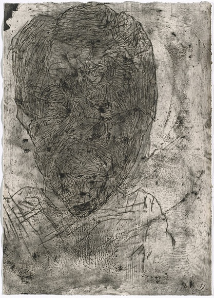 Artist: b'PARR, Mike' | Title: b'Pool of blood 6.' | Date: 1988 | Technique: b'etching and foul bite, printed in black ink, from one copper plate' Artist: b'PARR, Mike' | Title: b'Pool of blood 6.' | Date: 1988 | Technique: b'etching and foul bite, printed in black ink, from one copper plate'