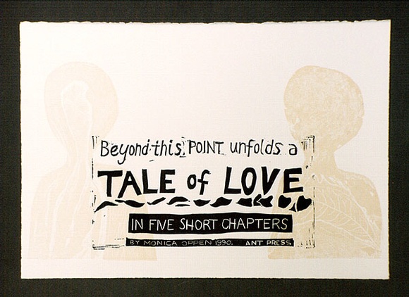 Artist: b'OPPEN, Monica' | Title: b'Title page.' | Date: 1992 | Technique: b'linocut, printed in colour from three blocks'