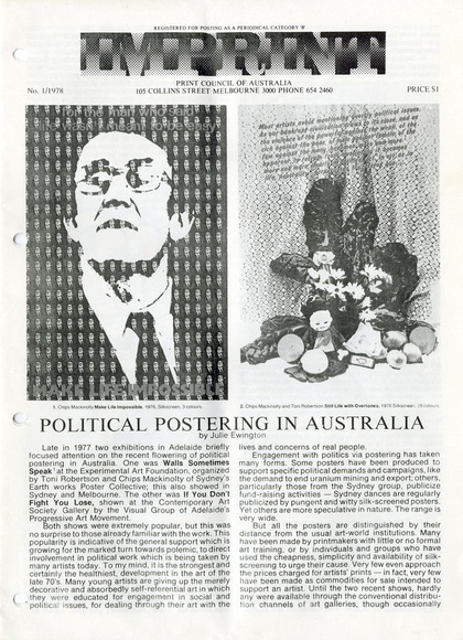 Artist: b'PRINT COUNCIL OF AUSTRALIA' | Title: b'Periodical | Imprint. Melbourne: Print Council of Australia, vol. 13, no. 1, 1978' | Date: 1978 Artist: b'PRINT COUNCIL OF AUSTRALIA' | Title: b'Periodical | Imprint. Melbourne: Print Council of Australia, vol. 13, no. 1, 1978' | Date: 1978