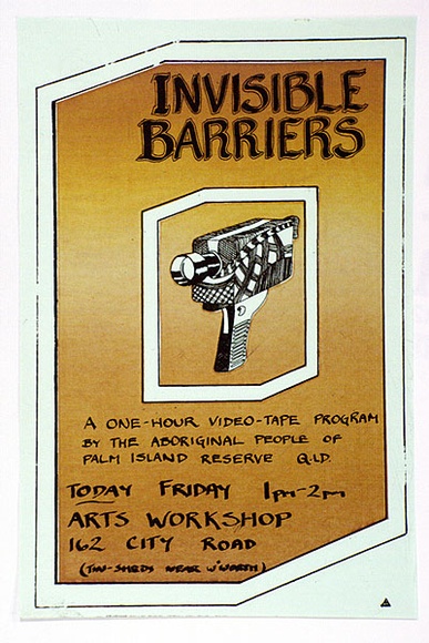 Artist: b'LITTLE, Colin' | Title: b'Invisible Barriers' | Technique: b'screenprint, printed in colour, from multiple stencils' Artist: b'LITTLE, Colin' | Title: b'Invisible Barriers' | Technique: b'screenprint, printed in colour, from multiple stencils'