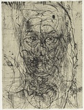 Artist: PARR, Mike | Title: not titled. | Date: 1995 | Technique: etching, printed in black ink, from one plate; lithograph, printed in black ink, from one stone