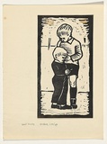 Title: b'Brothers, Gippsland' | Date: 1956 | Technique: b'linocut, printed in black ink, from one block'