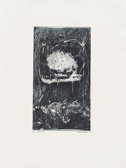 Artist: b'MEYER, Bill' | Title: b'Interact' | Date: 1980 | Technique: b'photo-etching and aquatint, printed in blue-black ink, from one zinc plate (mitsui pre-coated photo)' | Copyright: b'\xc2\xa9 Bill Meyer' Artist: b'MEYER, Bill' | Title: b'Interact' | Date: 1980 | Technique: b'photo-etching and aquatint, printed in blue-black ink, from one zinc plate (mitsui pre-coated photo)' | Copyright: b'\xc2\xa9 Bill Meyer'
