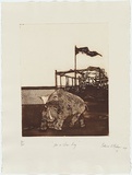 Artist: b'McMahon, Bettina.' | Title: b'On a clear day' | Date: 1978 | Technique: b'etching and aquatint, printed in black ink, from one plate; gouache addition'