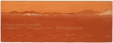 Artist: b'MADDOCK, Bea' | Title: b'Terra Spiritus...with a darker shade of pale' | Date: 1993-98 | Technique: b'stencil print, printed in hand-ground Launceston ochre from multiple hand-cut mylar stencils; letterpress text blind printed; hand-drawn script'