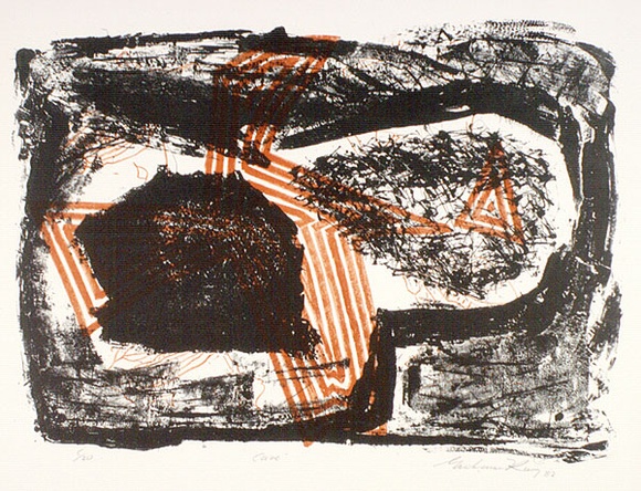 Artist: b'King, Grahame.' | Title: b'Cave' | Date: 1982 | Technique: b'lithograph, printed in colour, from two stones [or plates]'