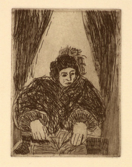 Artist: b'Crawford, Marian.' | Title: b'Cosmonaut II' | Date: 1991, February | Technique: b'etching, printed in black ink, from one plate' Artist: b'Crawford, Marian.' | Title: b'Cosmonaut II' | Date: 1991, February | Technique: b'etching, printed in black ink, from one plate'