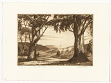 Artist: PLATT, Austin | Title: Across the valley | Date: 1945 | Technique: etching, printed in black ink, from one plate