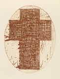 Artist: Nixon, John. | Title: not titled | Date: 1985 | Technique: etching, printed in red-brown with plate-tone, from one plate
