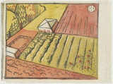Artist: Black, Dorrit. | Title: Air travel: the pineapple plantation. | Date: c.1949 | Technique: linocut, printed in colour, from four blocks