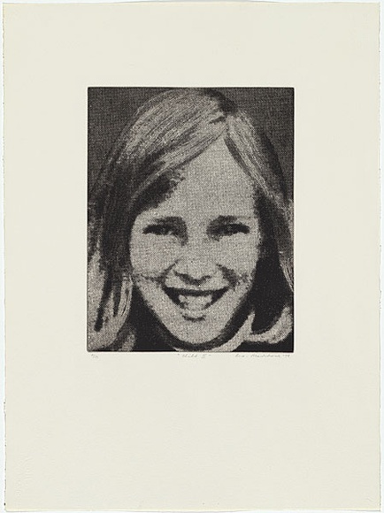 Artist: b'MADDOCK, Bea' | Title: b'Child II' | Date: July 1974 | Technique: b'photo-etching and aquatint, printed in black ink, from one plate' Artist: b'MADDOCK, Bea' | Title: b'Child II' | Date: July 1974 | Technique: b'photo-etching and aquatint, printed in black ink, from one plate'