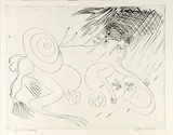 Artist: b'BOYD, Arthur' | Title: b'Nebuchadnezzar with a snail on his back.' | Date: (1968-69) | Technique: b'etching, printed in black ink, from one plate' | Copyright: b'Reproduced with permission of Bundanon Trust'