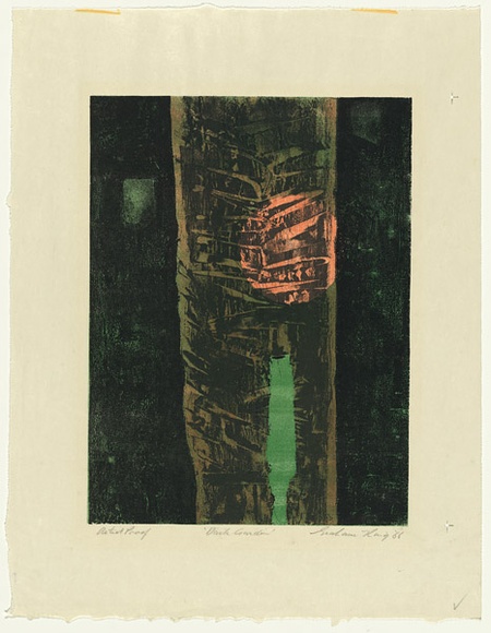 Artist: b'King, Grahame.' | Title: b'Dark garden' | Date: 1966 | Technique: b'lithograph, printed in colour, from multiple stones [or plates]'