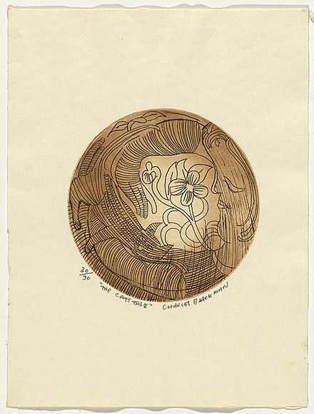 Artist: b'Blackman, Charles.' | Title: bThe cat's tale. | Date: (1976) | Technique: b'etching, printed in black ink, from one plate' Artist: b'Blackman, Charles.' | Title: bThe cat's tale. | Date: (1976) | Technique: b'etching, printed in black ink, from one plate'