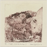 Artist: Hodgkinson, Frank. | Title: Inside the landscape III | Date: 1971 | Technique: hard ground, deep etching, printed in magenta