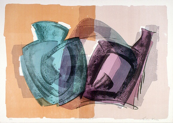Artist: b'King, Grahame.' | Title: b'Dancing shadows I' | Date: 1989 | Technique: b'lithograph, printed in colour, from five stones [or plates]'