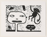 Title: b'Untitled.' | Date: 1999 | Technique: b'linocut, printed in black ink, from one block'