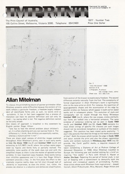 Artist: b'PRINT COUNCIL OF AUSTRALIA' | Title: b'Periodical | Imprint. Melbourne: Print Council of Australia, vol. 12, no. 2, 1977' | Date: 1977 Artist: b'PRINT COUNCIL OF AUSTRALIA' | Title: b'Periodical | Imprint. Melbourne: Print Council of Australia, vol. 12, no. 2, 1977' | Date: 1977