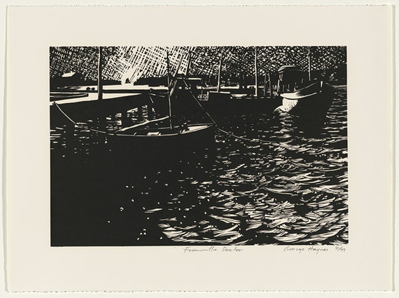 Artist: b'Haynes, George.' | Title: b'Fremantle Doctor' | Date: 1988 | Technique: b'linocut, printed in black ink, from one block'