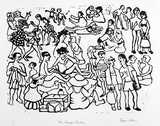 Artist: Allen, Joyce. | Title: The large ladies. | Date: 1987 | Technique: linocut, printed in black ink, from one block