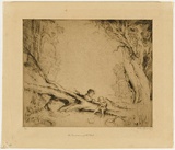 Artist: van RAALTE, Henri | Title: The Madonna of the pool | Date: c.1921 | Technique: drypoint, printed in warm black ink, from one plate