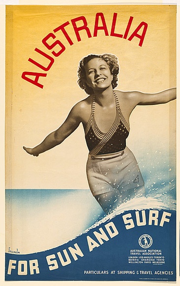 Artist: b'Sellheim, Gert.' | Title: b'Australia for Sun and Surf.' | Date: 1931 | Technique: b'offset-lithograph, printed in colour, from one plate' | Copyright: b'\xc2\xa9 Nik Sellheim, courtesy Josef Lebovic Gallery' Artist: b'Sellheim, Gert.' | Title: b'Australia for Sun and Surf.' | Date: 1931 | Technique: b'offset-lithograph, printed in colour, from one plate' | Copyright: b'\xc2\xa9 Nik Sellheim, courtesy Josef Lebovic Gallery'