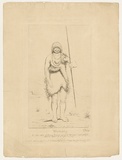 Artist: Dutterrau, Benjamin. | Title: Woureddy, a wild native of Brune Island. | Date: 1835 | Technique: etching, printed in black ink, from one plate