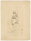 Artist: Duterrau, Benjamin. | Title: Woureddy, a wild native of Brune Island. | Date: 1835 | Technique: etching, printed in black ink, from one plate