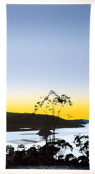 Artist: b'Pearson, Ian.' | Title: b'Oyster beds, Brooklyn #2' | Date: 1978 | Technique: b'photo-screenprint, printed in colour, from multiple stencils' Artist: b'Pearson, Ian.' | Title: b'Oyster beds, Brooklyn #2' | Date: 1978 | Technique: b'photo-screenprint, printed in colour, from multiple stencils'