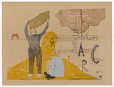 Artist: Watson, Jenny. | Title: The haycarter | Date: 1990 | Technique: lithograph, printed in colour, from multiple stones and plates | Copyright: © Jenny Watson. Licensed by VISCOPY, Australia, 2008.