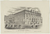 Artist: UNKNOWN | Title: The Exchange, Sydney | Date: 1870s | Technique: chalk-lithograph, printed in black ink, from one stone