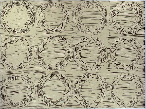 Artist: b'McPherson, Megan.' | Title: b'Wreath' | Date: 1992, May | Technique: b'linocut, printed in black ink, from one plate' Artist: b'McPherson, Megan.' | Title: b'Wreath' | Date: 1992, May | Technique: b'linocut, printed in black ink, from one plate'