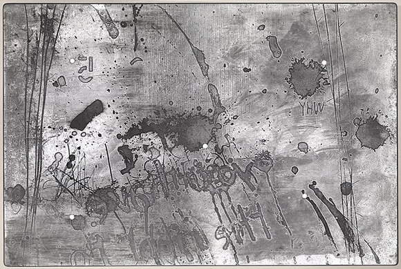 Artist: b'Hadley, Basil.' | Title: b'Plate: Wall theme V' | Date: 1977 | Technique: b'etched zinc plate'