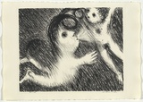 Artist: BOYD, Arthur | Title: St Francis blowing Brother Masseo into the air. | Date: (1965) | Technique: lithograph, printed in black ink, from one plate | Copyright: Reproduced with permission of Bundanon Trust